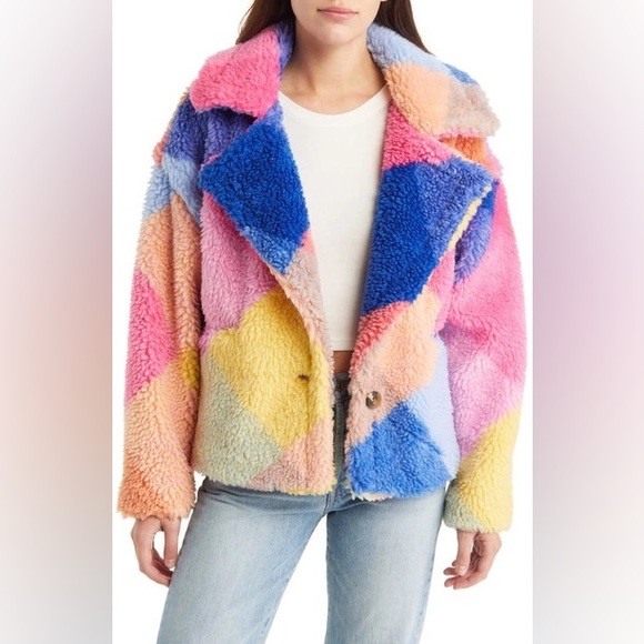 [BLANKNYC] Colorblock Teddy Coat - Picture 5 of 5